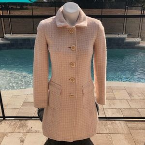 Pink herringbone pea coat size small